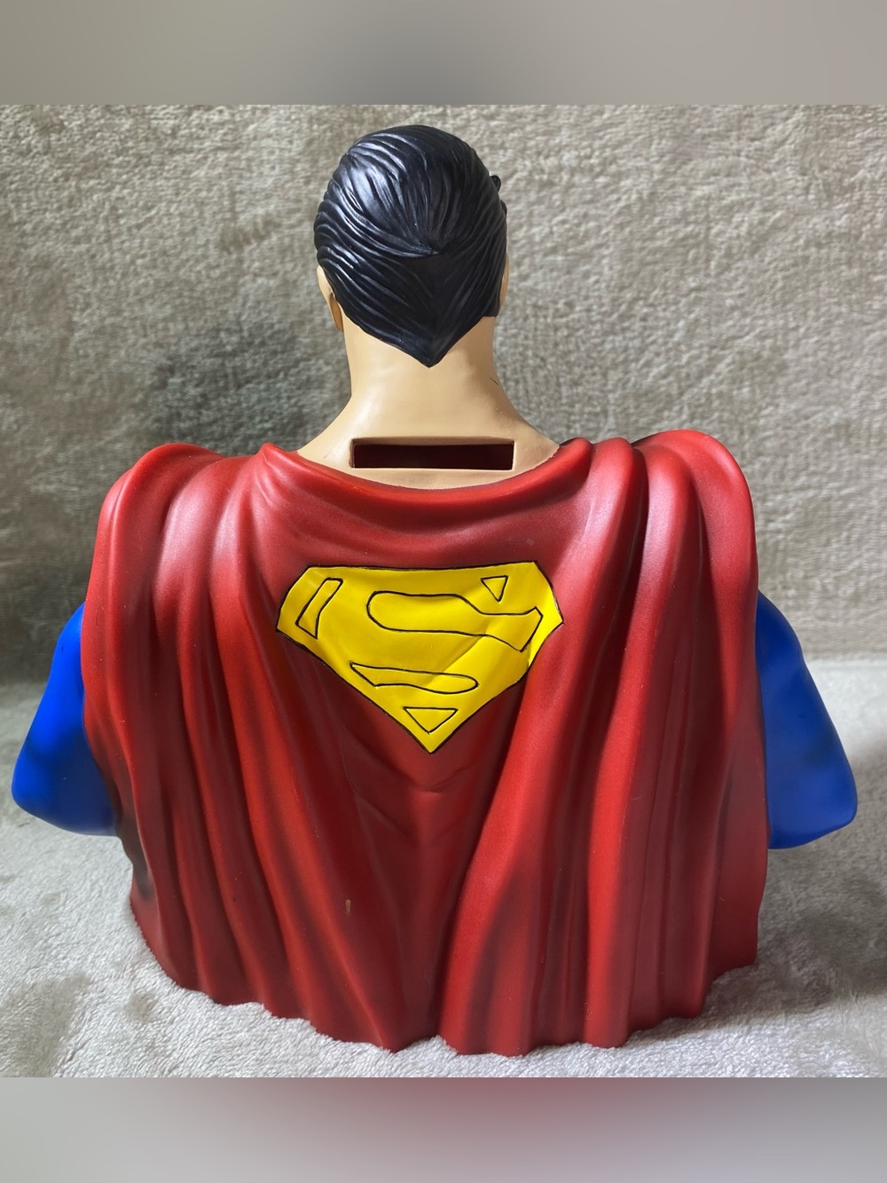 Monogram DC Comics Superman Plastic Coin Bank Bust Figure w/ Coin Slot Blue Red - Picture 5 of 12